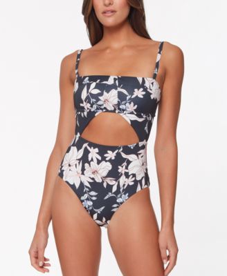 Sanctuary - Night in the Jungle Spliced Banded One-Piece Swimsuit