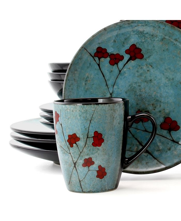 Elama Floral Accents Dinnerware Set of 16 Pieces Macy's