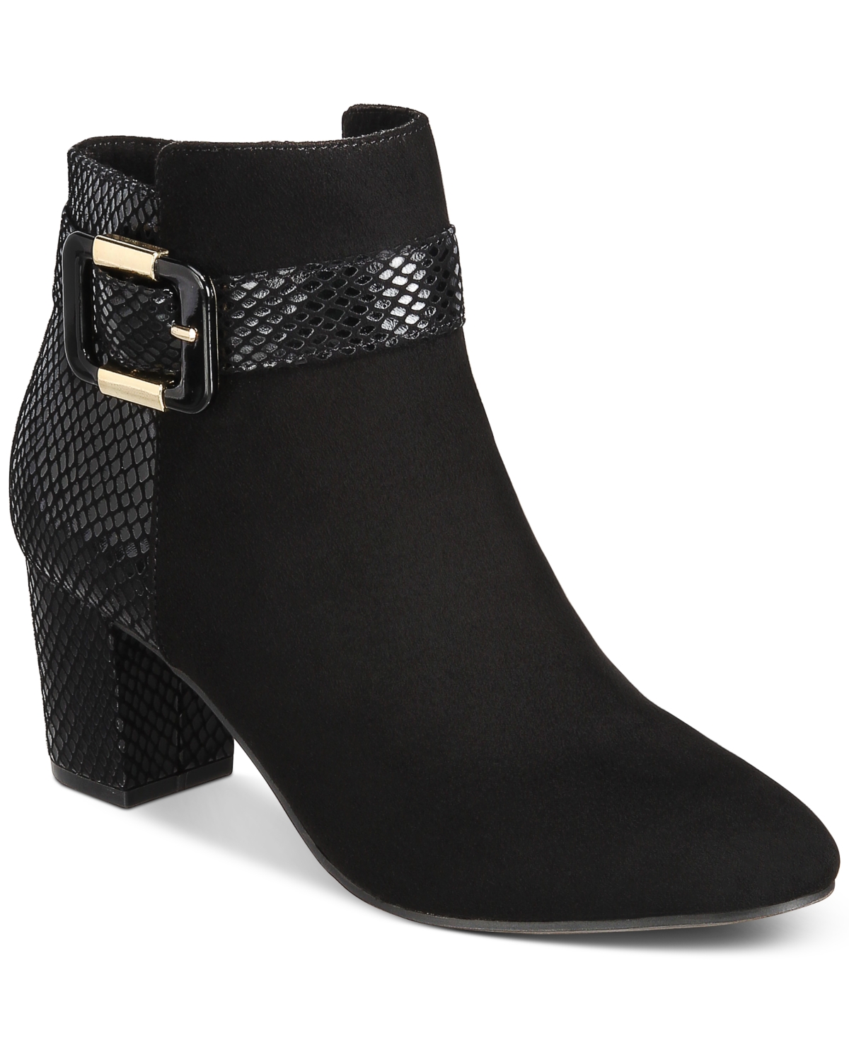 Ivyy Mixed-Media Booties, Created for Macy's - Black Micro