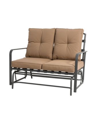 Glitzhome Outdoor Patio Loveseat Glider Chair with Cushions Macy s