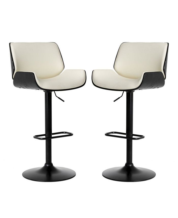 Glitzhome MidCentury Modern and Bentwood Adjustable Height Swivel Bar