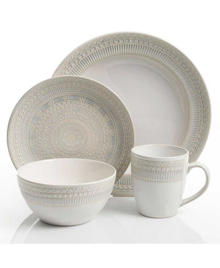 Laurie Gates Gibson Amberdale Stoneware Dinnerware Set, 16 piece - Macy's