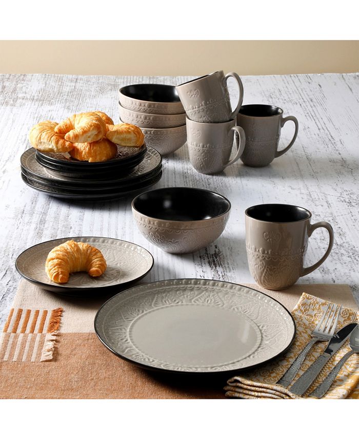 Gibson Elite Milanto Stoneware Dinnerware Set, 16 piece Macy's