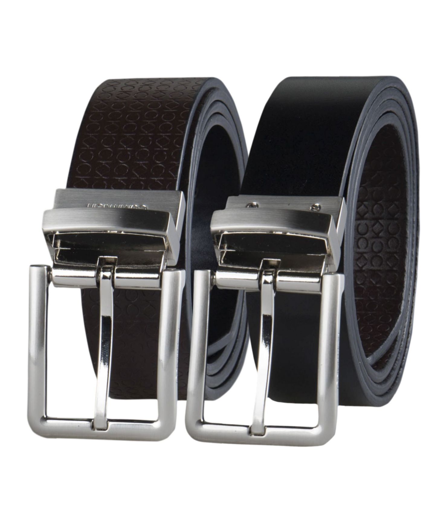 Мужской ремень Calvin Klein Micro Logo Strap Reversible Casual Belt, цвет: Чёрный — фото 10