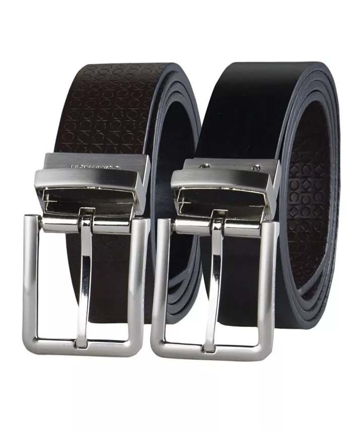 35MM Men's Micro Logo Strap Reversible Casual Belt - thumbnail 10