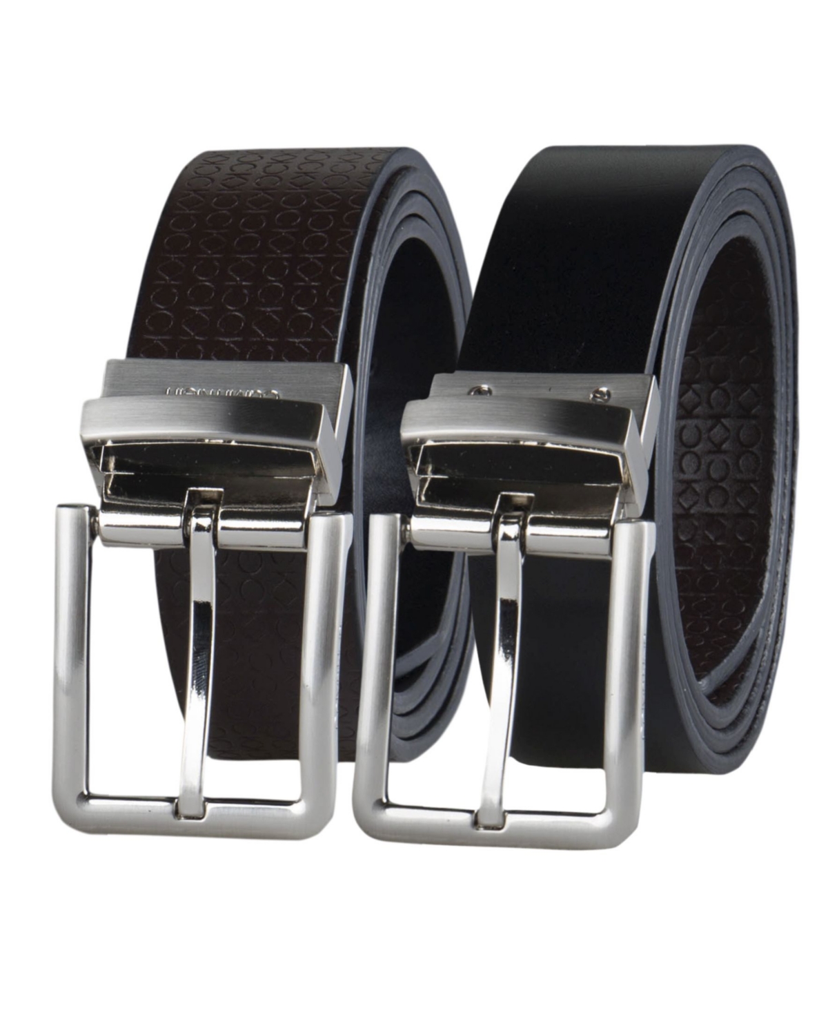 Shop Calvin Klein Men's Micro Logo Strap Reversible Casual Belt In Black,black