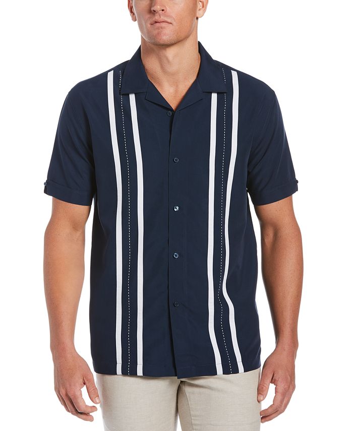 Cubavera Men's Contrasting Panel Short-Sleeve Shirt - Macy's