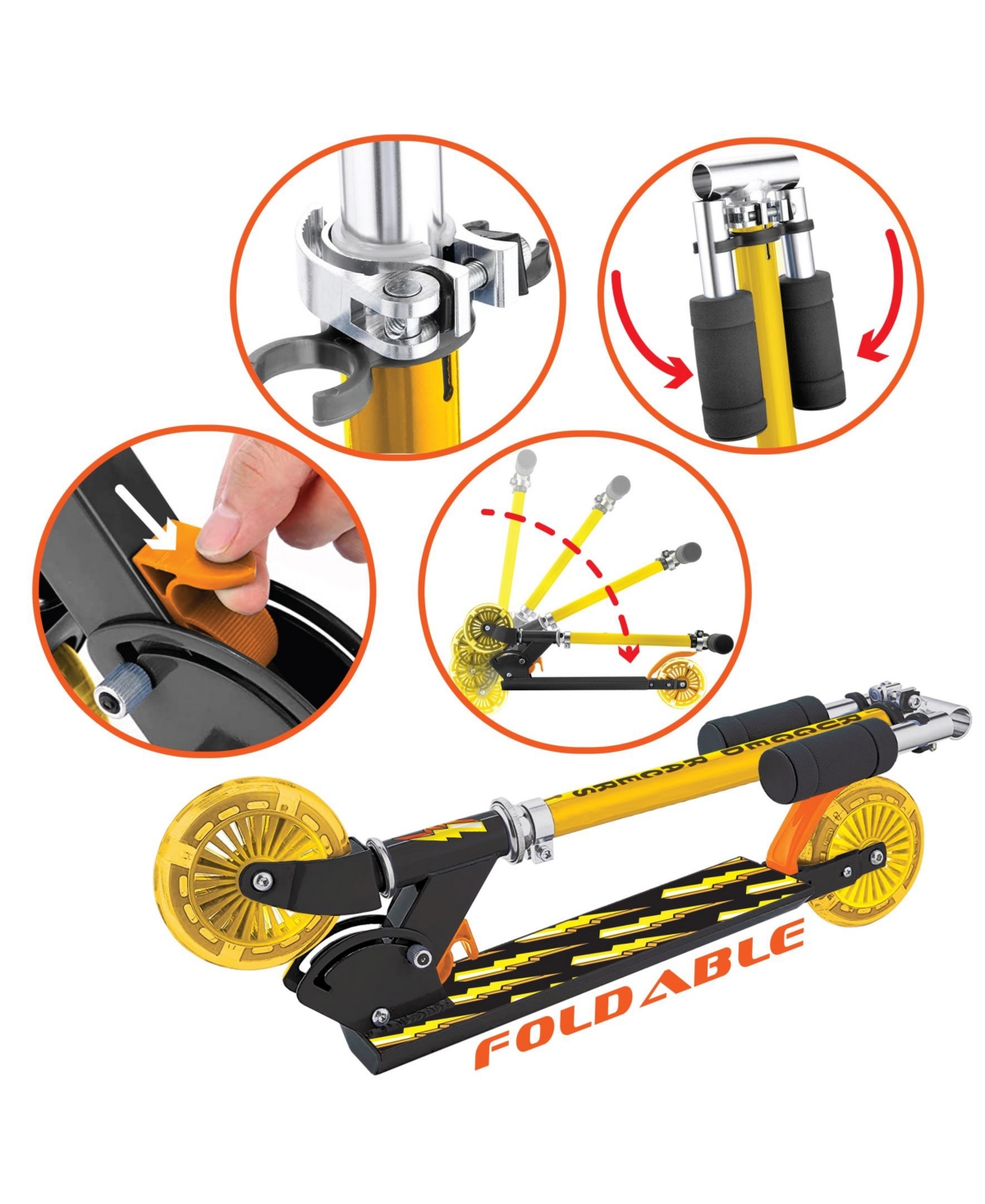 Shop Rugged Racers 2 Wheel Led Kick Scooter In Yellow
