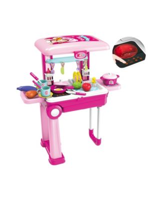 Toy Chef 2-in-1 Portable Toy Kitchen Set, 26 Pieces