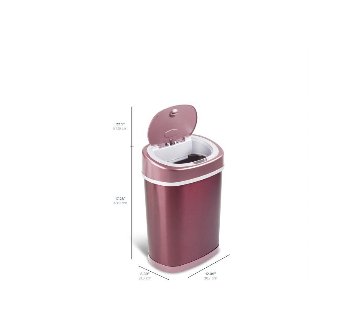 Oval Motion Sensor Trash Can, 3.9 Gallon - Medium Red
