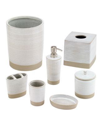 Drift Lines Textured Ribbed Ceramic Bath Accessories