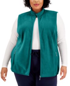 Women's plus size fleece vests discount