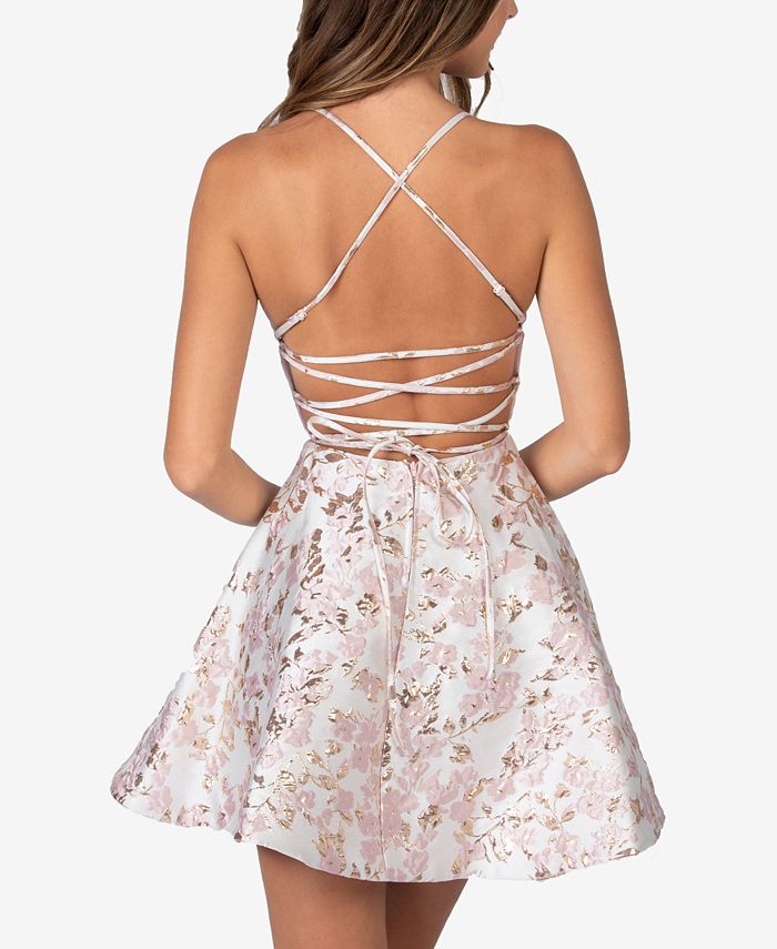 B Darlin Juniors' Lace-Up A-Line Dress & Reviews - Dresses - Juniors