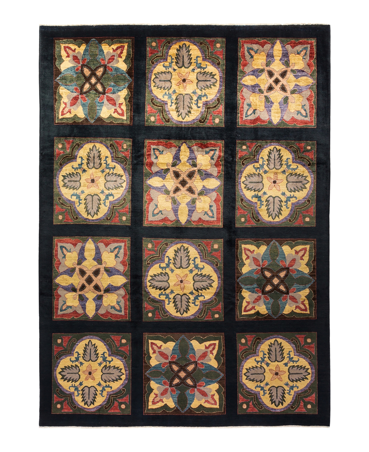 Closeout! Adorn Hand Woven Rugs Eclectic M1647 9'2in x 12'6in Area Rug - Black