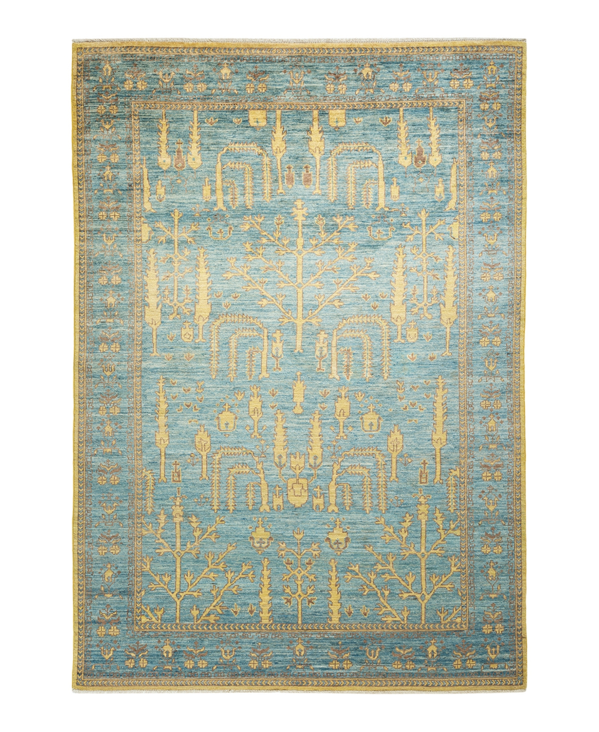 Adorn Hand Woven Rugs Oushak M1784 6'2" X 8'10" Area Rug In Blue