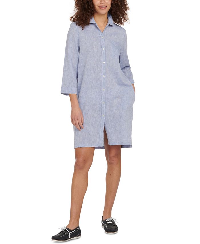 Barbour Seaglow Button-Down Chambray Dress - Macy's
