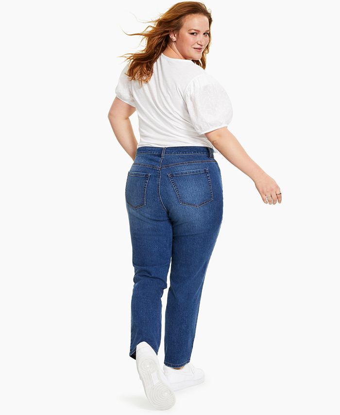Style & Co Plus Size High-Rise Straight Jeans, Created for Macy's ...