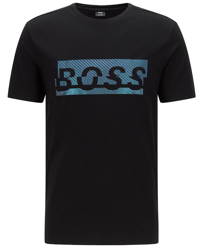 Hugo Boss BOSS Men's Stretch-Cotton T-Shirt & Reviews - Hugo Boss - Men ...
