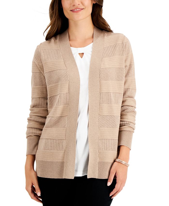 The Beige Collared Button Pointelle Knit Top & Reviews - Beige - Tops