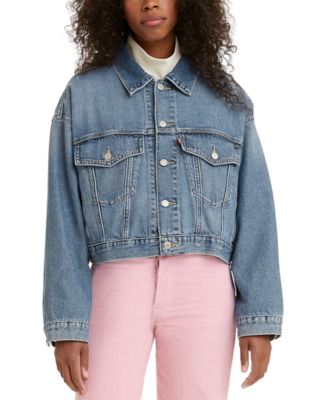cropped denim trucker jacket