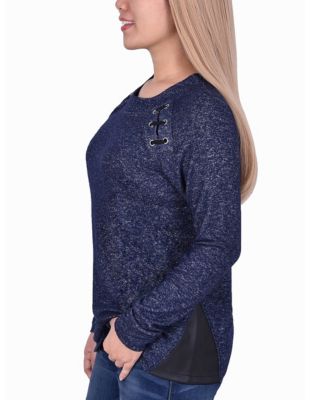 Women's Long Sleeve Lacing Detail Pullover