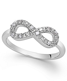 Diamond Infinity Ring in Sterling Silver (1/10 ct. t.w.) 