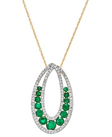 Sapphire (1-1/4 ct. t.w. ) & Diamond (1/20 ct. t.w.) 18" Pendant Necklace in 14k Gold (Also in Ruby & Emerald)