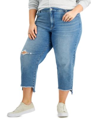 Authentic Straight Crop Jeans, Created 