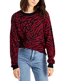 Animal-Print Jacquard Sweater, Created for Macy's