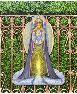 The Angel and The Blue Cat Oversized Wall Door Yard Decor by Josephine Wall