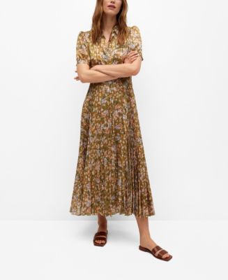 mango brown floral dress Mango Maxi dress - brown