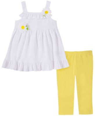 Kids Headquarters Toddler Girls 2-Piece Eyelet Daisy Tunic Top and ...