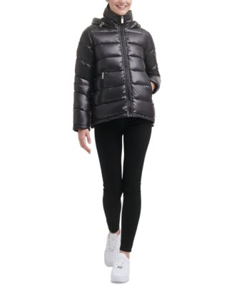 guess high neck with hood puffer