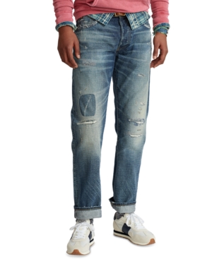Polo Ralph Lauren Men's Classic-Fit Distressed Selvedge Jeans