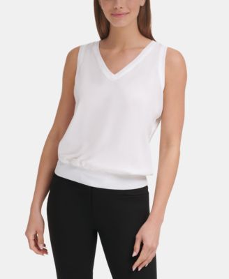 Calvin Klein - Sleeveless V-neck Blouse