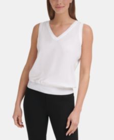 Sleeveless V-neck Blouse