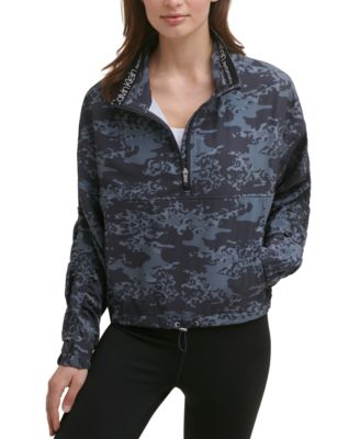 Calvin Klein - Women's Printed Funnel-Collar Top