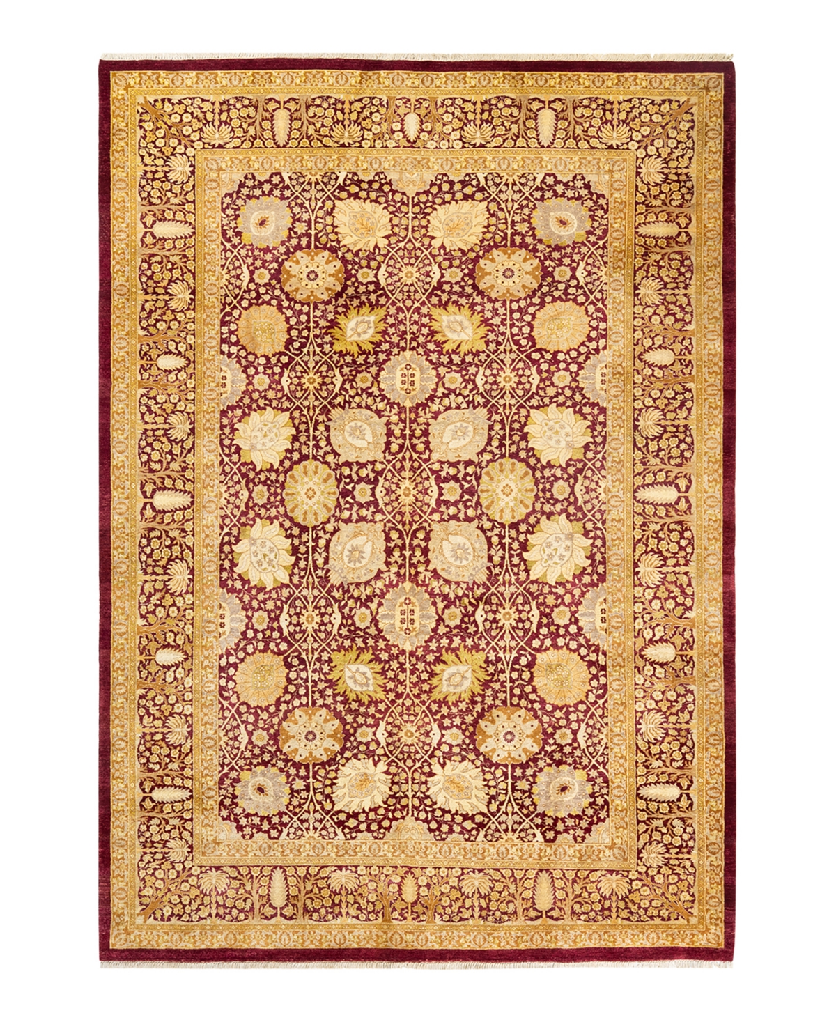 Closeout! Adorn Hand Woven Rugs Mogul M1225 6'1in x 8'10in Area Rug - Burgundy