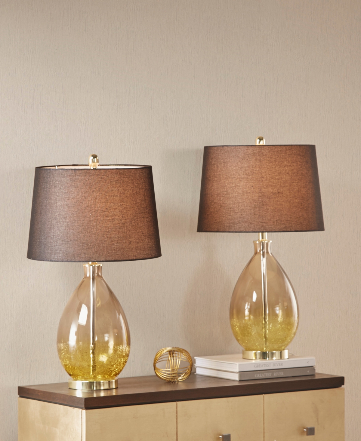 510 Design Cortina Pearl Drop Glass Table Lamp, Set Of 2 In Gold