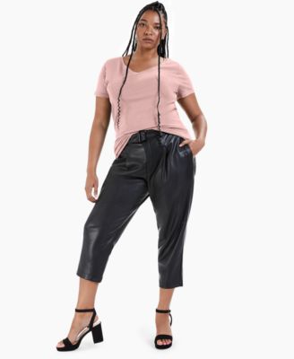 Trendy Plus Size Fitted V-Neck T-Shirt