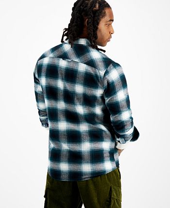 Sun + Stone Men's Ansley Cotton Plaid Flannel Shirt, Created for Macy's ...