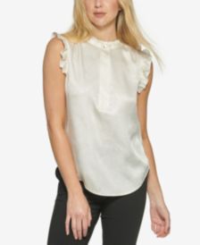 Sleeveless Ruffled Blouse