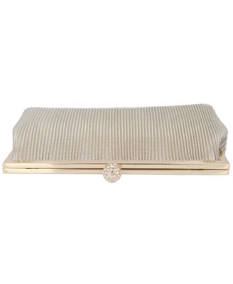 Women's Pleated Metallic Frame Clutch
