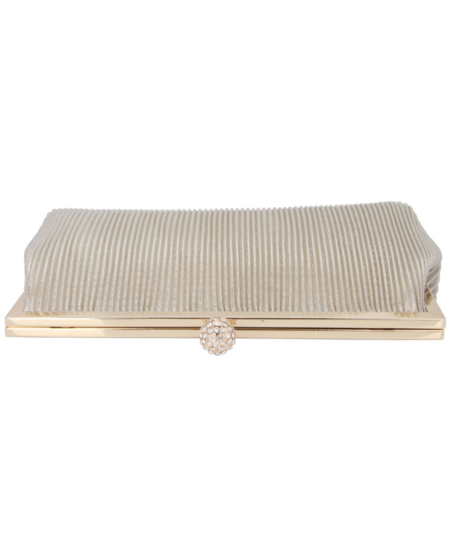 Женский клатч Nina Pleated Metallic Frame Clutch, цвет: Шампань / Золотой — фото 4