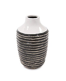 Terra Striped Stoneware Medium Vase