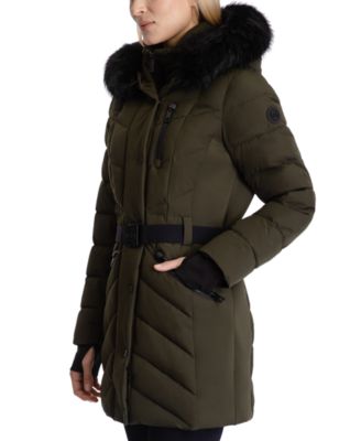 michael kors puffer jackets with belt