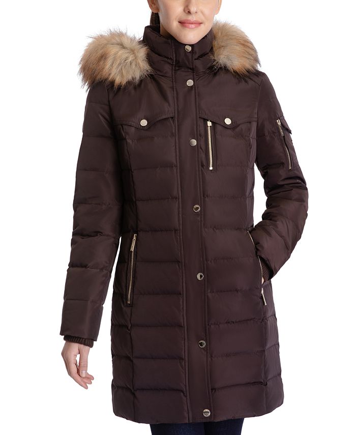 Michael Kors Women's Faux-Fur-Trim Hooded Down Coat, Created for Macy's &  Reviews - Coats & Jackets - Women - Macy's