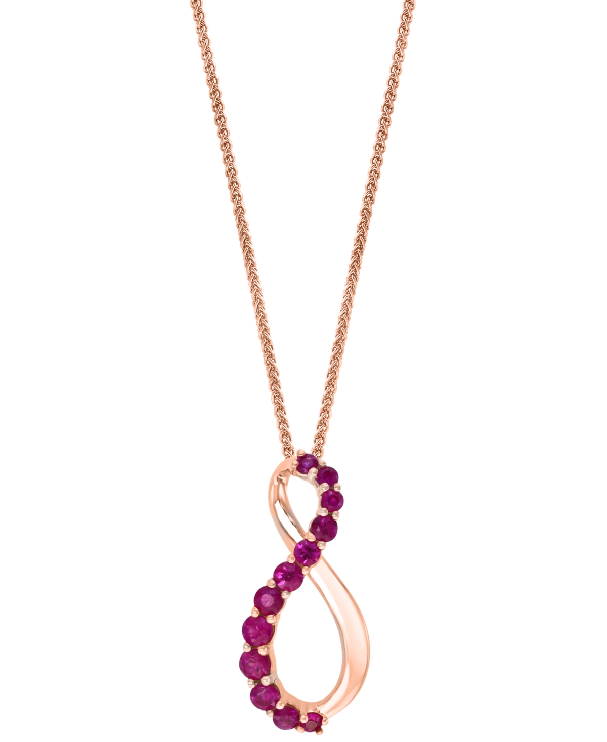 Ruby Infinity 18" Pendant Necklace (3/8 ct. t.w.) in 14k Rose Gold - Ruby