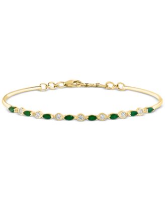 Lali Jewels Sapphire (3/4 ct. t.w.) & Diamond (1/5 ct. t.w.) Tennis Bracelet in 14k White Gold (Also in Ruby and Emerald) - Emerald
