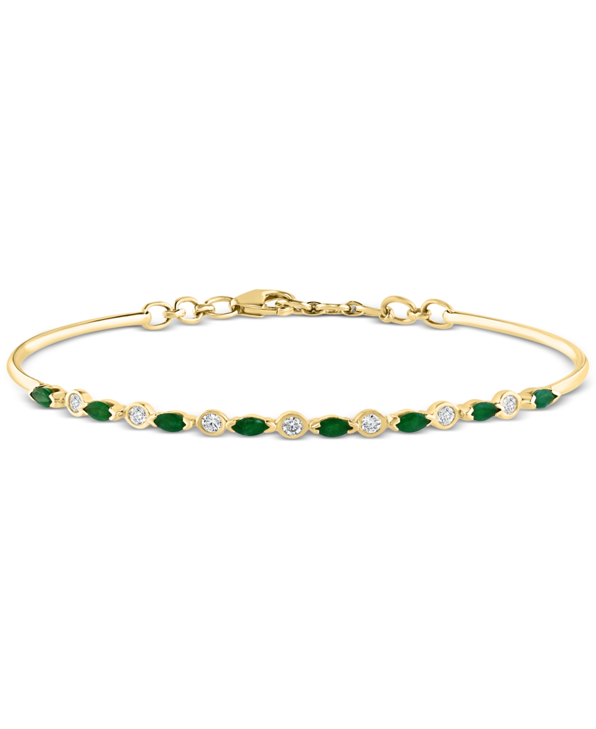 Sapphire (3/4 ct. t.w.) & Diamond (1/5 ct. t.w.) Tennis Bracelet in 14k White Gold (Also in Ruby and Emerald) - Emerald